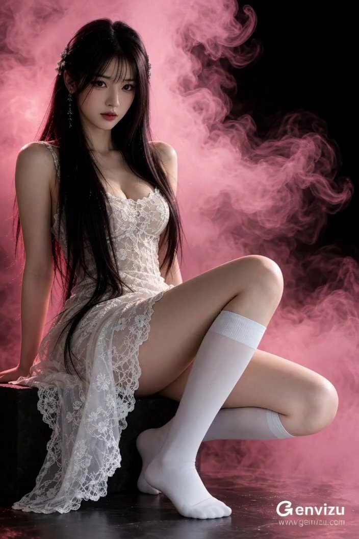 Pink Smoke and Lace Portrait