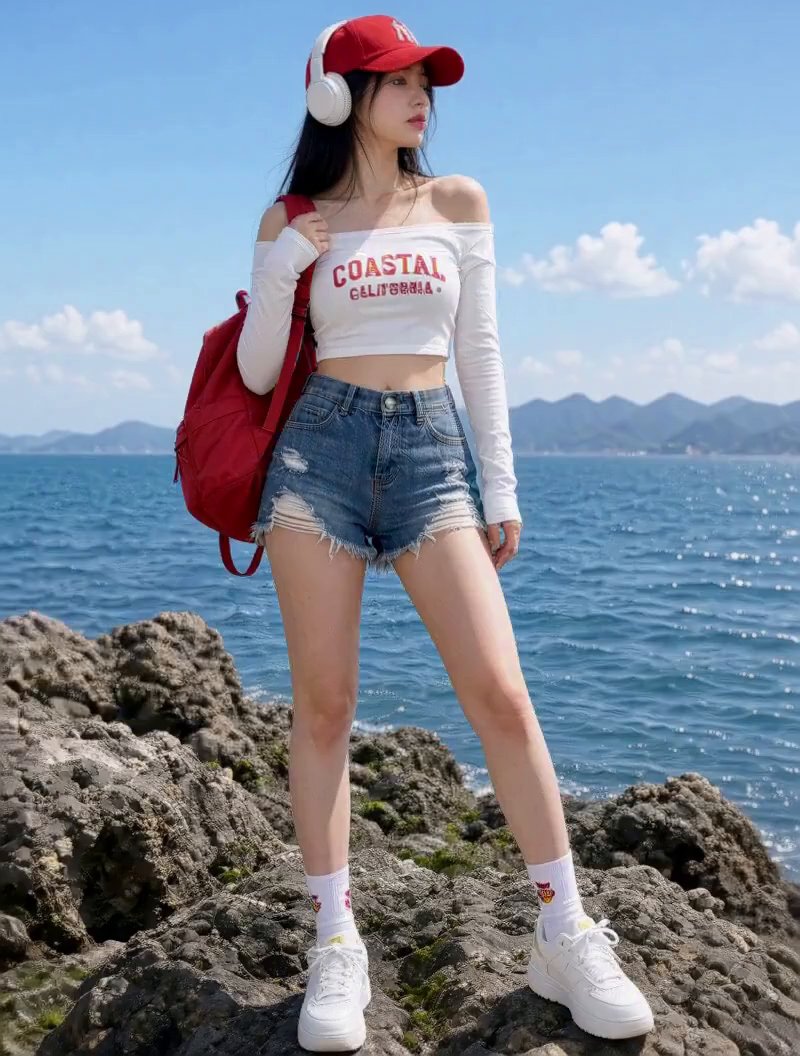 Coastal Rocks Headphone Portrait