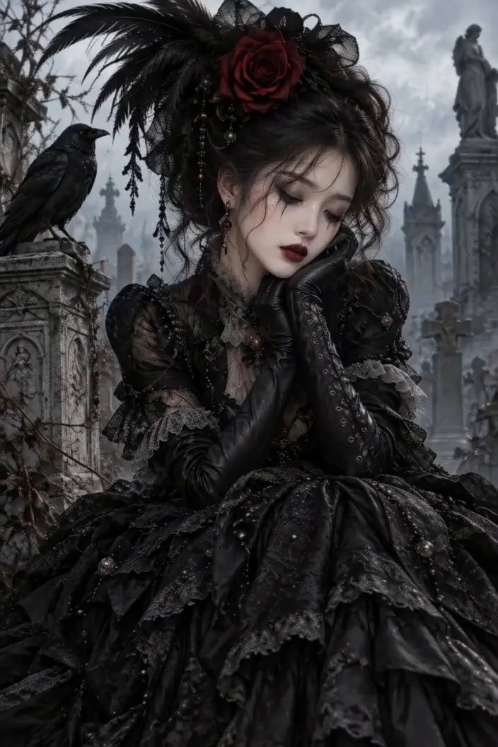Gothic Widow in Mist