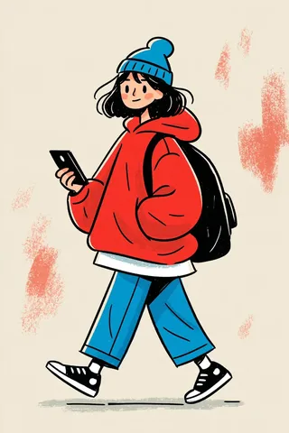 A collection of diverse characters with bold colors and rough hand-drawn textures, showcasing everyday personalities with playful proportions.