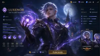 Cinematic idle animation of a MOBA hero with subtle movements and flowing energy.