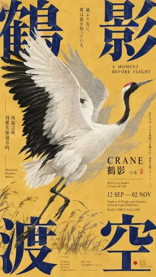 A premium Japanese-inspired editorial poster with experimental typography, natural elements, and tactile print textures in a 9:16 ratio.