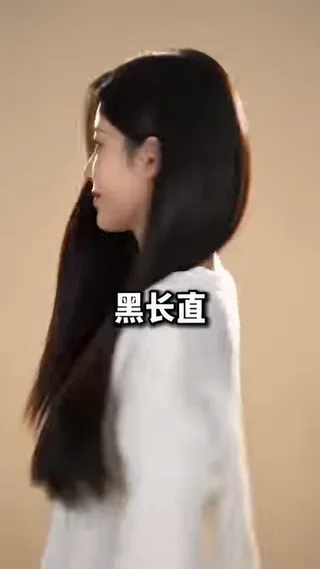 A woman in a studio showcases multiple hairstyles and outfits with quick, dynamic transitions, ending with a confident smile.