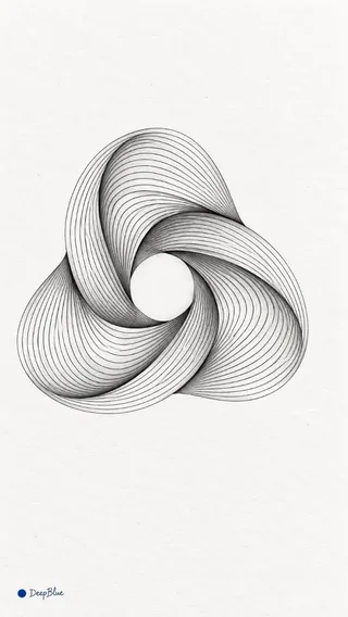 Minimalist art print of iconic brand silhouettes formed by continuous harmonic ink curves on textured white paper with generous margins.
