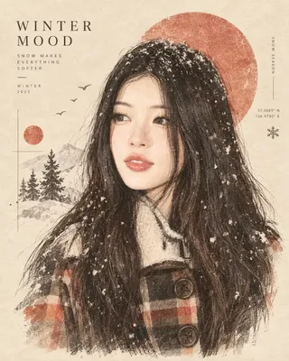 Minimalist editorial illustration of a person in a vintage color palette, hand-drawn style with subtle textures and typography, presented as a lifestyle art poster.