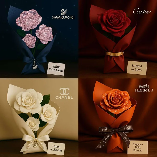 A romantic square-format bouqu...