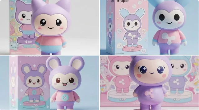 A cute pastel vinyl figure of...