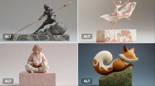 A digital clay sculpture of a...