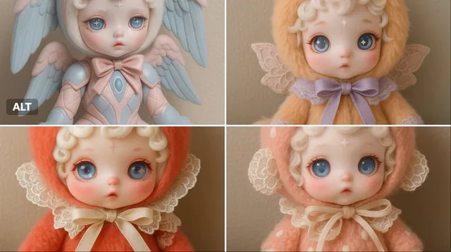 A cute designer doll styled as...