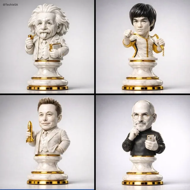 A hyper-detailed 3D render of a collectible chess piece designed as [ICON]. The figure is sculpted in polished marble an