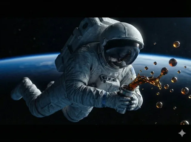 A high-detail, cinematic shot of an astronaut floating in outer space with the Earth's blue curvature and atmosphere in