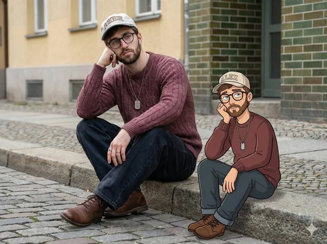 Transform this image [Upload Your Image] into a 64K DSLR shot resolution of A creative urban street portrait featuring a