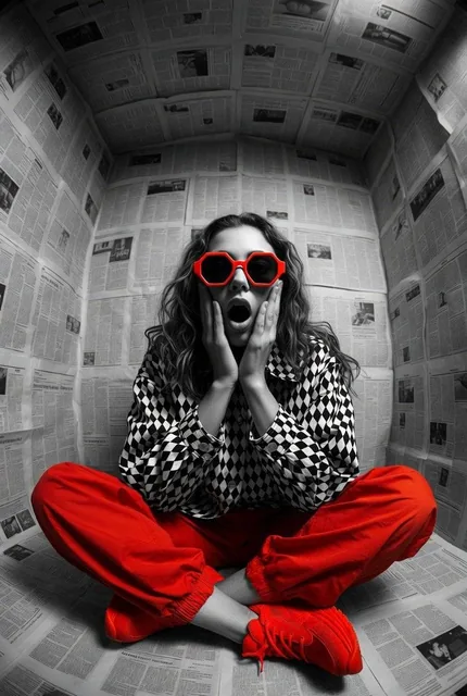 Hyper-realistic editorial photo shot at eye level with a 12mm ultra-wide lens, full-frame camera, deep focus, and visibl