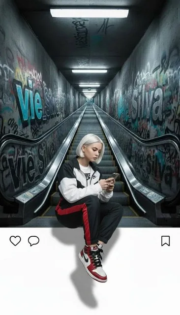 A high-definition, realistic 3D social media profile picture style. The image features the young English girl with sleek