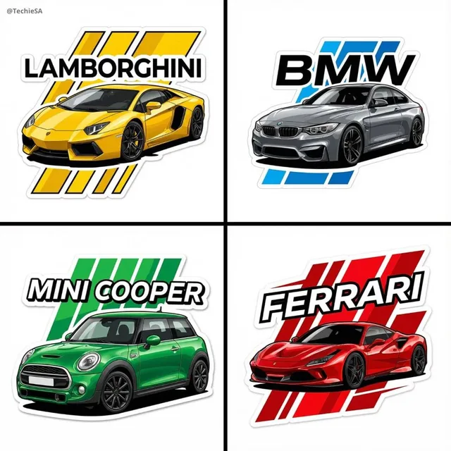Create a high-quality vector art illustration of a [COLOR] [BRAND + MODEL] viewed from a dynamic front-side angle, in th