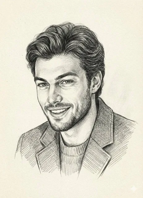 Create a highly detailed pencil sketch portrait on paper of the uploaded face.