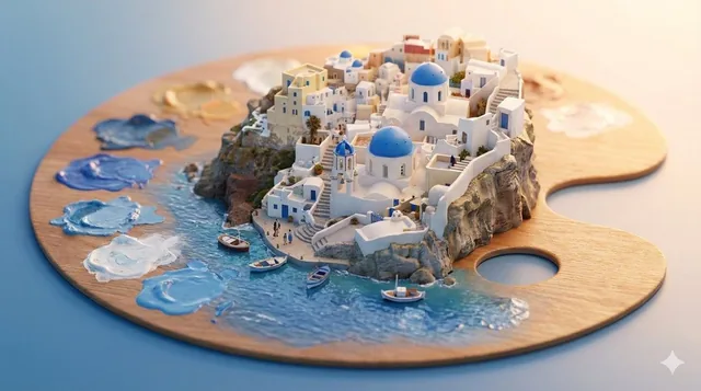 Create a stylized miniature 3D diorama viewed from a 45-degree angled perspective, emphasizing careful scale, clean geom