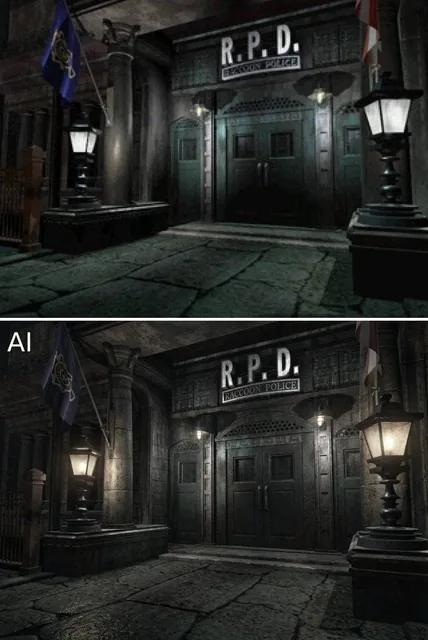 Generate a hd realistic version of this image, keep near of the original" For example, with Resident Evil 2 on PSX, you