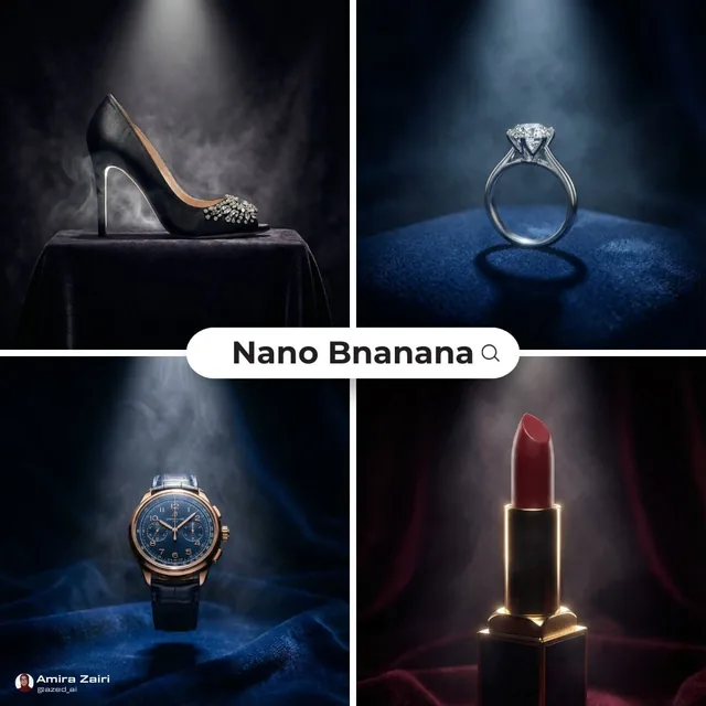 [product], luxury product hero shot, dark velvet background, single spotlight top down, thin mist haze, dramatic rim lig