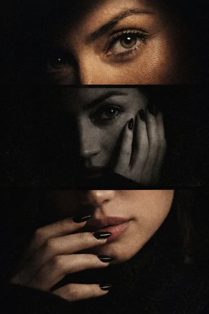 Create a vertical triptych collage.Use reference image. Maintain her likeness naturally. Top panel: extreme close-up of