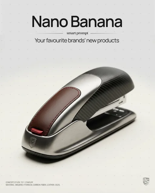 High-end concept art photograph of a unique, functional object designed by [BRAND NAME], featuring patinated exotic leathers and brushed titanium, shot with shallow depth of field