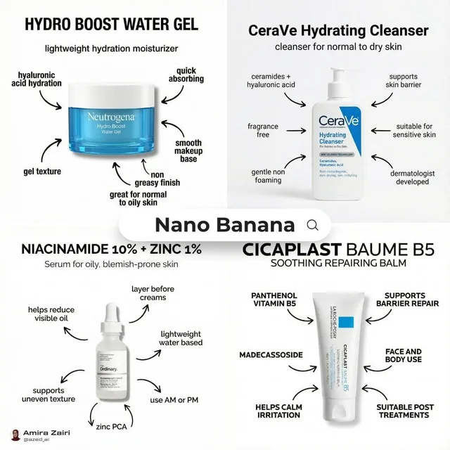 [product], clean skincare infographic poster, centered product packshot on pure white seamless background, soft diffused