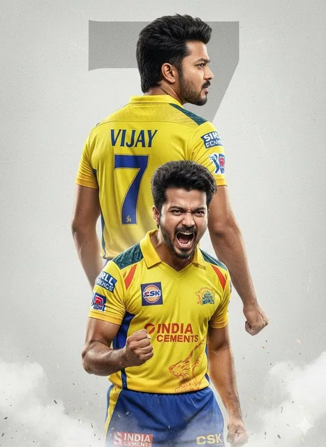 An ultra-realistic cinematic cricket poster featuring a young Indian male cricketer using the uploaded reference face ex