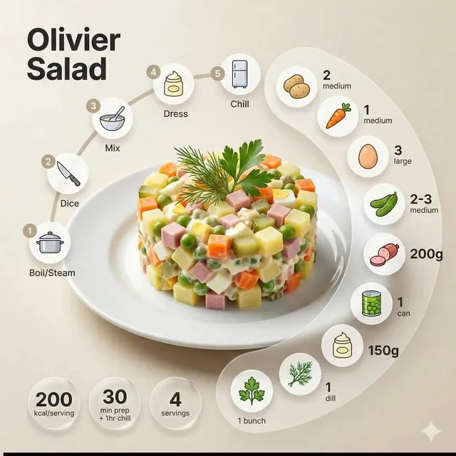 Minimalist modern recipe infographic featuring [DISH NAME], presented in a clean top-down / 3-quarter food photography s