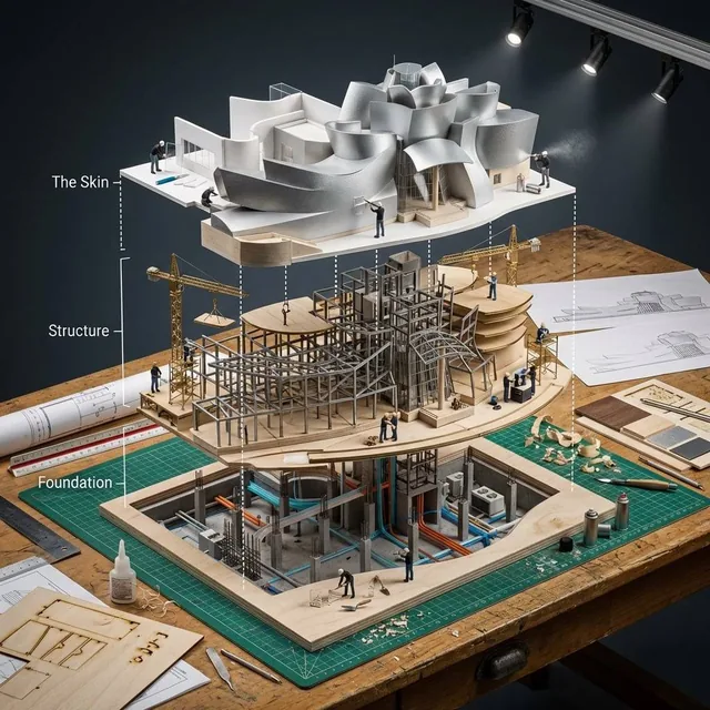 Input Variable: [Any Famous Building - Guggenheim, Burj Khalifa, Sydney Opera House, etc.]