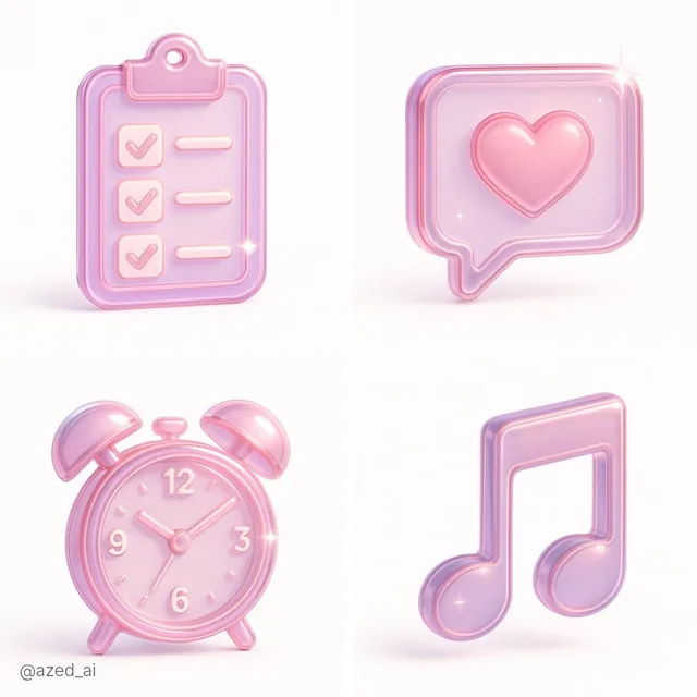 Create a 3D-rendered icon of [...