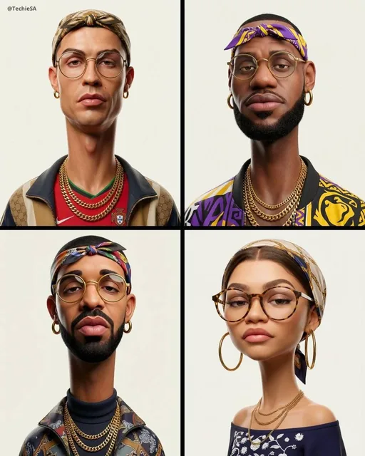Create an exaggerated stylized 3D caricature character portrait with strong intentional deformation and a clean, control