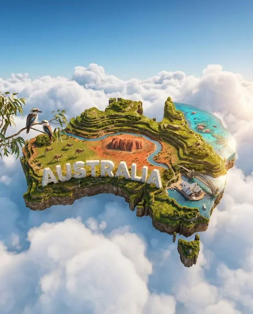 Create an ultra-HD, hyper-realistic digital poster of a floating miniature island shaped like [Country], resting on whit