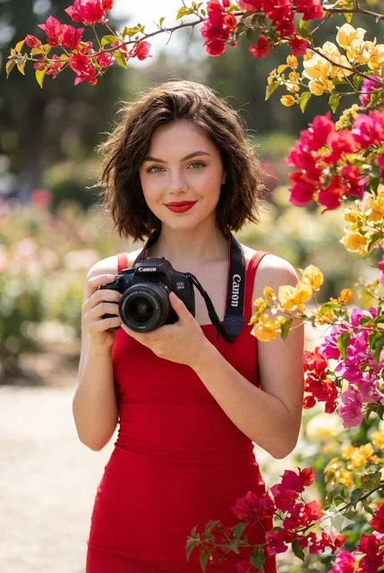 Create hyper-realistic 16k quality image of A young woman with a slightly dark messy hairstyle, fair and smooth skin, re