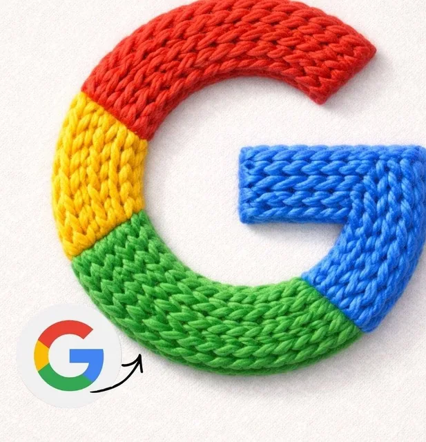 Instagram logo made from thick knitted wool yarn, handcrafted textile design, soft colorful gradient yarn threads, round