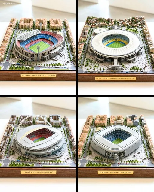 Ultra-detailed large-scale miniature diorama of [STADIUM NAME] in [CITY] presented as a premium museum-quality desktop e