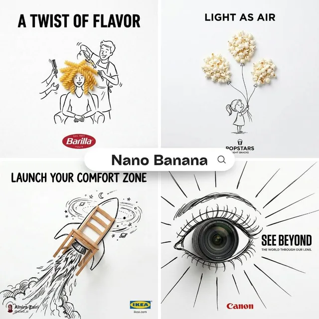 A minimalist and creative advertisement set on a pure white background. A real photographic [Real Object] is integrated