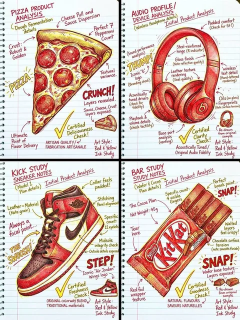 Use the image I sent. Create a hand-drawn portrait illustration with red and yellow pen on notebook paper, inspired by c