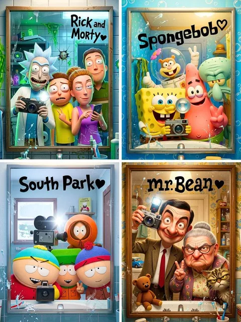 High-quality stylized 3D CGI Pixar-style render, vertical 3:4 composition, the most iconic characters from [CARTOON] cap