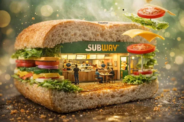 Ultra-realistic 3D miniature diorama of a [BRAND NAME] environment built inside a giant [ICONIC OBJECT OF BRAND], shown