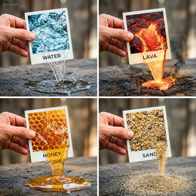 A hyper-realistic 3D photo concept showing a hand holding a square polaroid photo labeled “ELEMENT”. Inside the photo, t