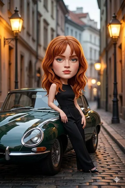 Use the uploaded image as the primary subject reference. Transform the person into a stylized caricature with a slightly