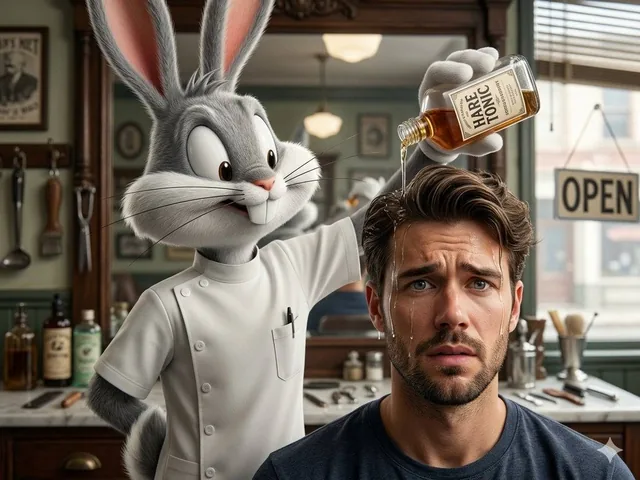 Cinematic 8k hyper-realistic close-up shot. A 3D realistic Bugs Bunny, faithful to his classic design but with detailed