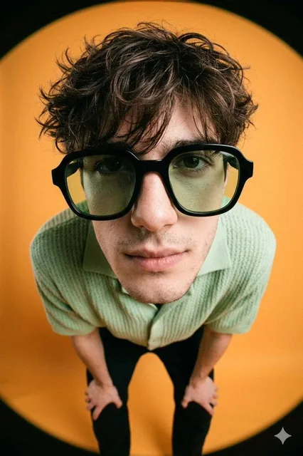 Create a A high-fashion editorial image of a young man, of the person from the uploaded character reference photo. KEEP