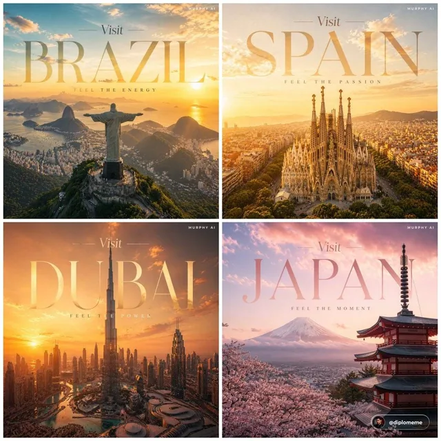 Cinematic luxury tourism poster, Spain, iconic view of Sagrada Família in Barcelona rising prominently above the city, d