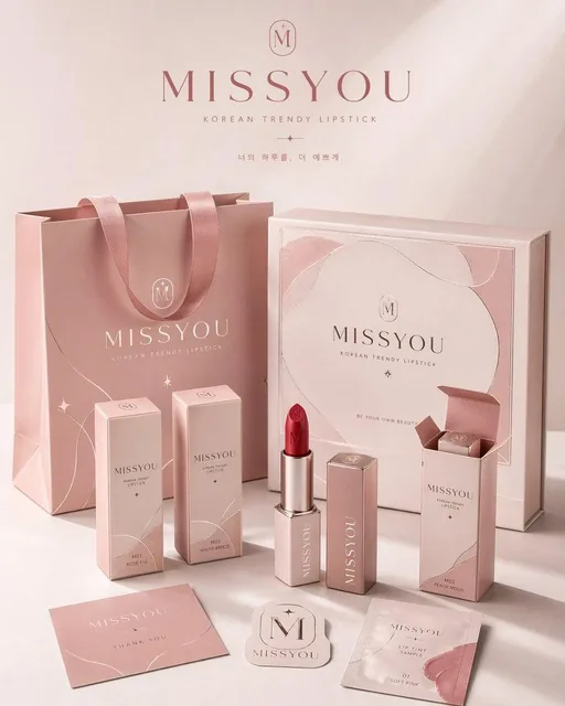 Showcasing a cohesive brand packaging system with diverse elements, presented in a sophisticated commercial photography style for a premium feel.