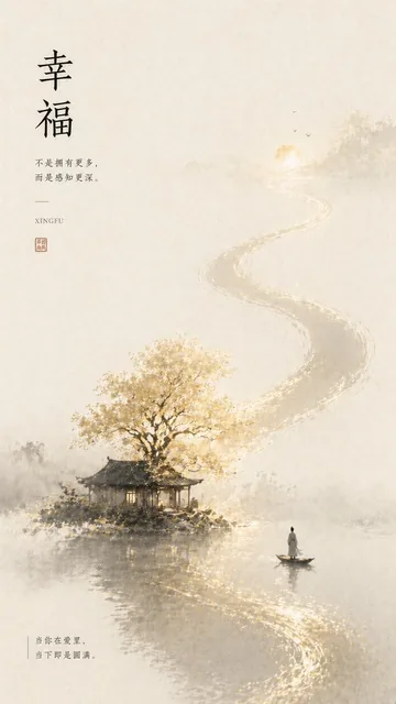 Experience profound Eastern emotional resonance through minimalist abstract visuals, blending traditional aesthetics with modern philosophical expression.