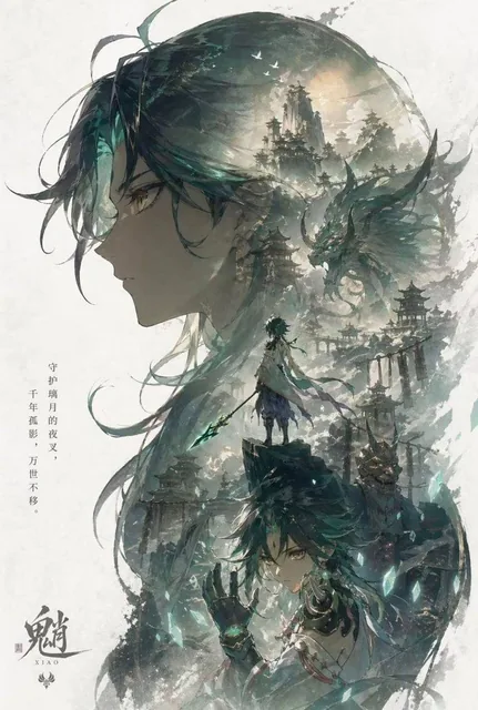 Create a character promotional poster for “[XXX]”, using a unified vertical (portrait) key visual composition.