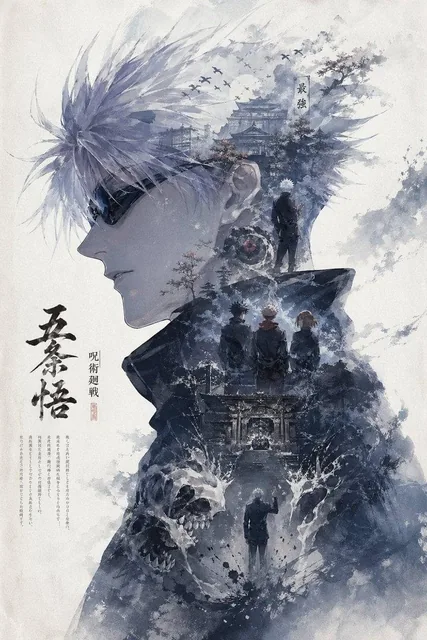 generate a collectible epic poster based on “Frieren: Beyond Journey’s End”. Use the character Frieren’s large, elegant