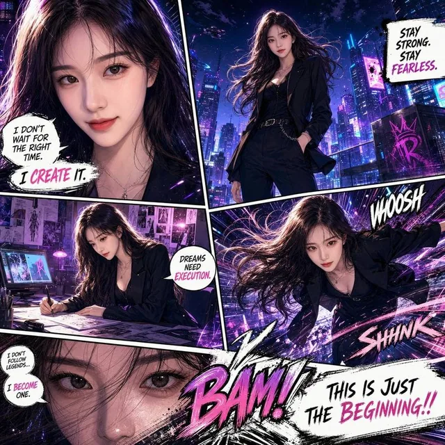Create a full-page ultra-detailed colored manga illustration based on the provided reference photo. Preserve the exact f