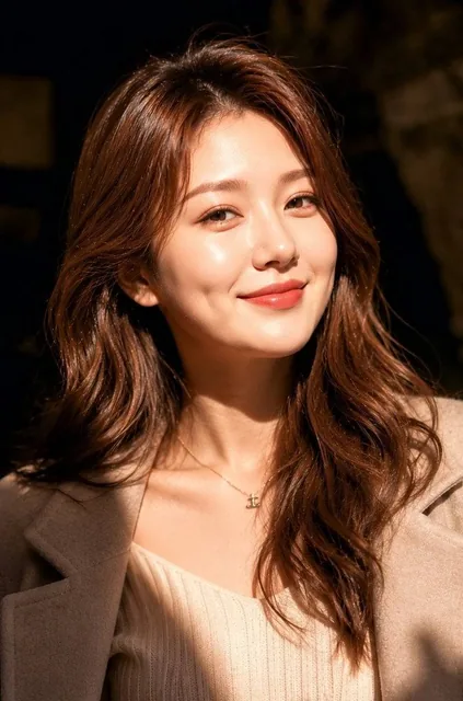 Ultra realistic close-up portrait of a beautiful young East Asian woman with the exact facial structure and soft feminin